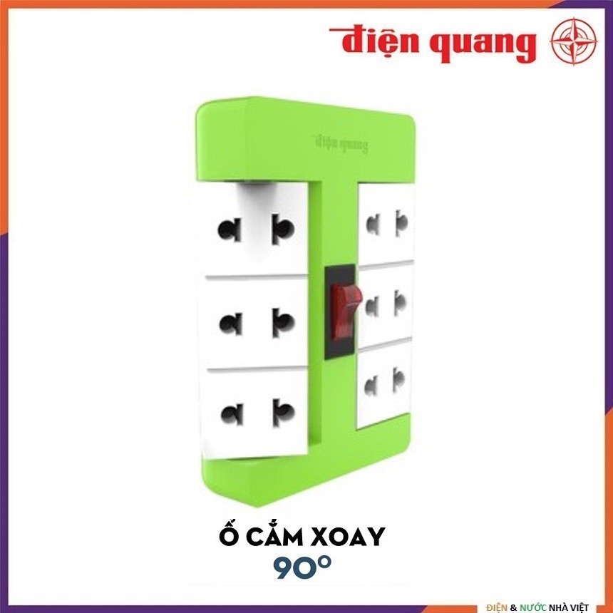 Ổ CẮM XOAY ĐIỆN QUANG ĐQ ESK RT 6RW - 6BW - 6PW BẢO VỆ QUÁ TẢI ( GÓC XOAY 90 ĐỘ )