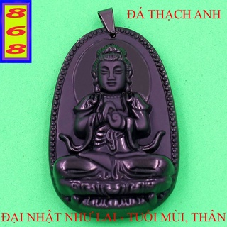 [Tuổi Mùi, Thân] Mặt Dây Chuyền Phật Đại Nhật Như Lai Màu Đen 3.6cm - Mặt Size Nhỏ - Tặng Kèm Móc Inox
