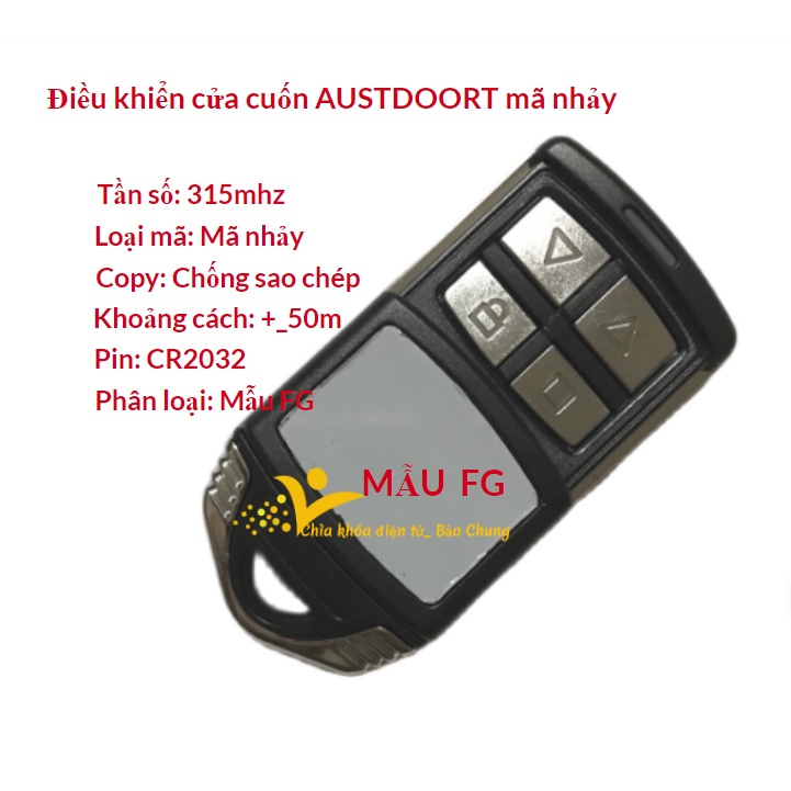Điều khiển cửa cuốn austdoor 4 nút chuẩn hàng theo hộp nhận