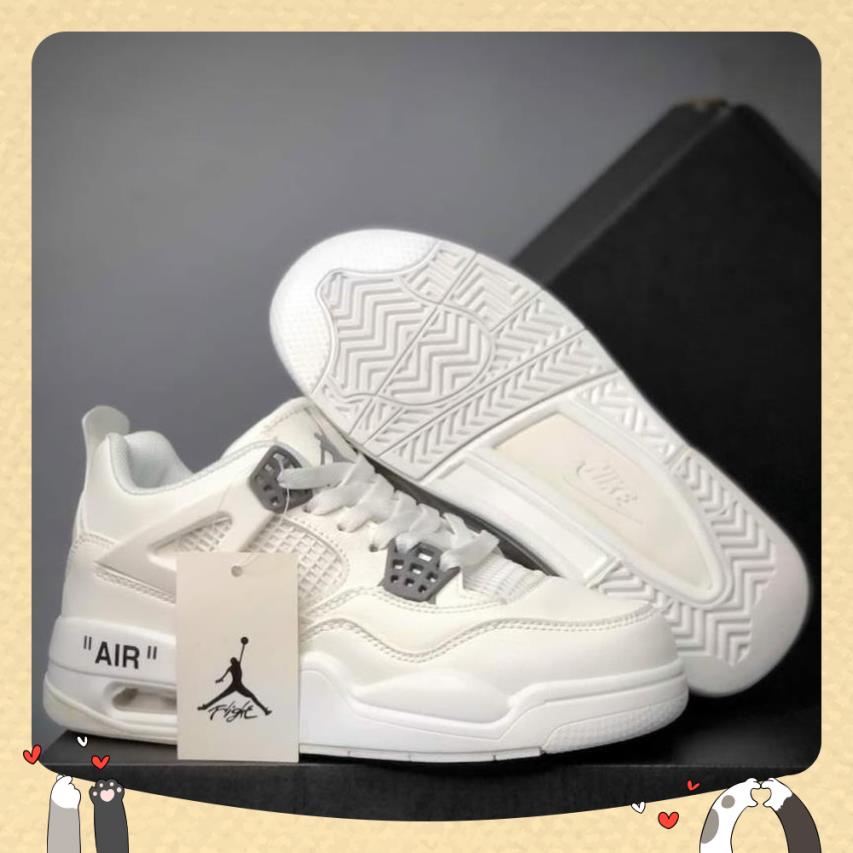 Giày Jordan 4 trắng, Giày thể thao JD4 White phối đồ nam nữ cực chất mới nhất 2022 Full box bill+ tặng dây