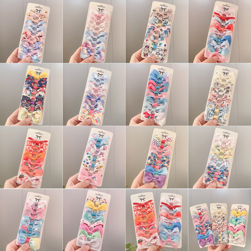 Bộ 8 Kẹp tóc KIDSBOWS phối nơ phong cách thời trang xinh xắn dễ thương cho bé gái