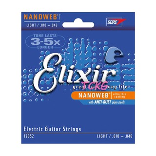 TG 1 Set Elixir 12052 010-046 Electric Guitar Strings Nanoweb Super Light @vn