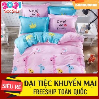 Set 5 Món Vỏ Chăn Ga Gối Kèm Vỏ Gối Ôm POLY doremon chong chóng BBR18