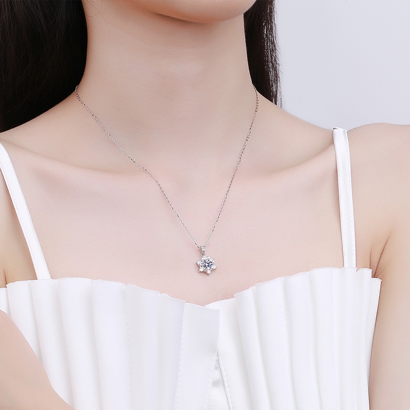 Dây chuyền bạc ý 925 kim cương MOISSANITE CECY -D994M 995M