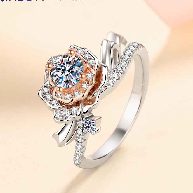 5204 ▶ Fashion S925 + Pt950 + 7a Zircon Women 's Ring 5mm