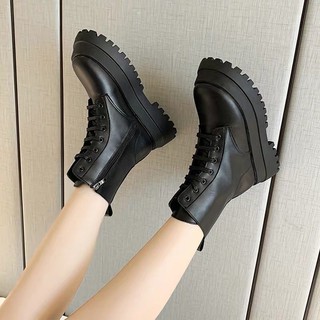 (HÀNG ORDER) Boots da lì đế cao thời trang 6cm