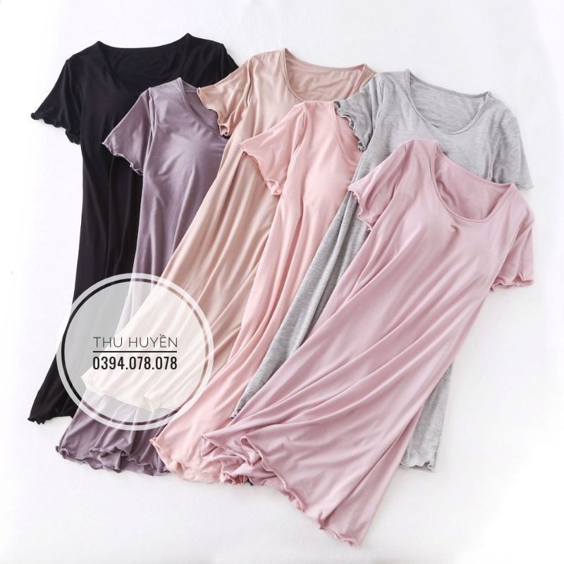 Đầm cotton kèm bra cao cấp