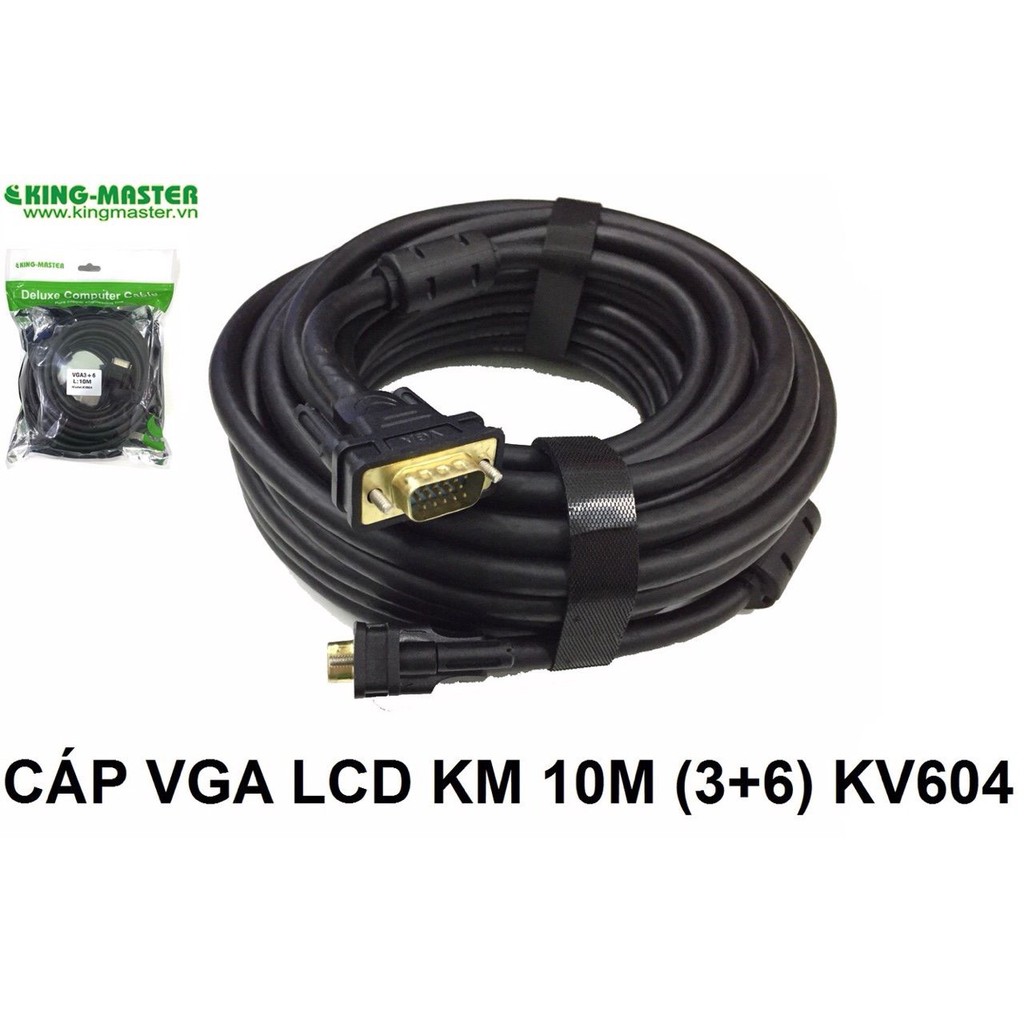 CÁP VGA MÀN HÌNH LCD KINGMASTER 3+6 TỪ 1.5M ĐẾN 20M KM 1.5M KV 601, 3M KV 602 , 5M KV 603 . 10M KV 604