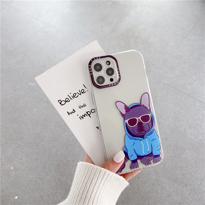 Suitable for SAMSUNG Note20 Note20ultra A21S A02S A02/M02 A42 5G A12 5G cartoon Corgi and French bulldog couple A20/A30 A50 A50s all-inclusive anti-fall mobile phone case