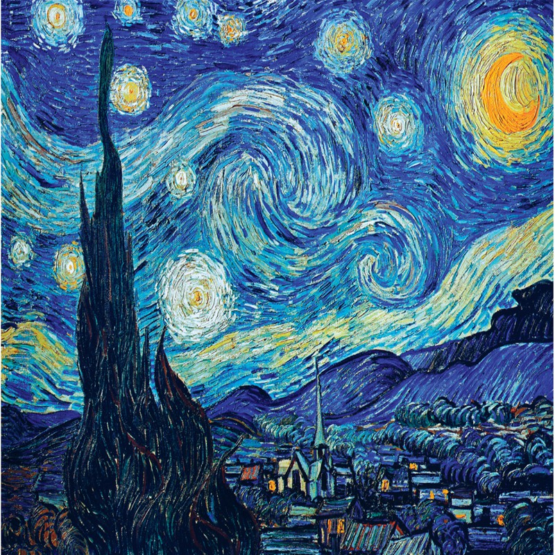 Bộ Tranh Ghép Xếp Hình 1000 Pcs Jigsaw Puzzle Starry Night của danh họa Vincent Van Gogh Thú Vị Cao Cấp-H38