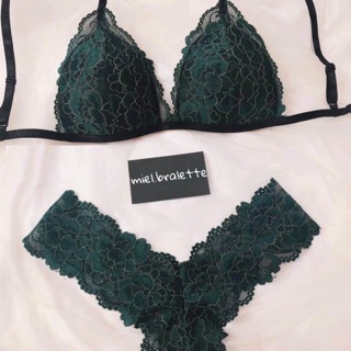 Bộ Bralette xanh quần Y sexy (có mút)