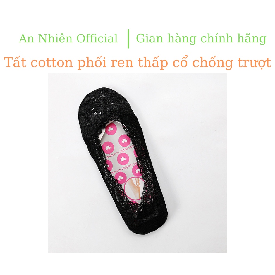 Tất Ren Cotton Cổ Ngắn Chống Trượt Hàng Thiết Kế Cao Cấp Siêu Đẹp Cho Nàng Cá Tính