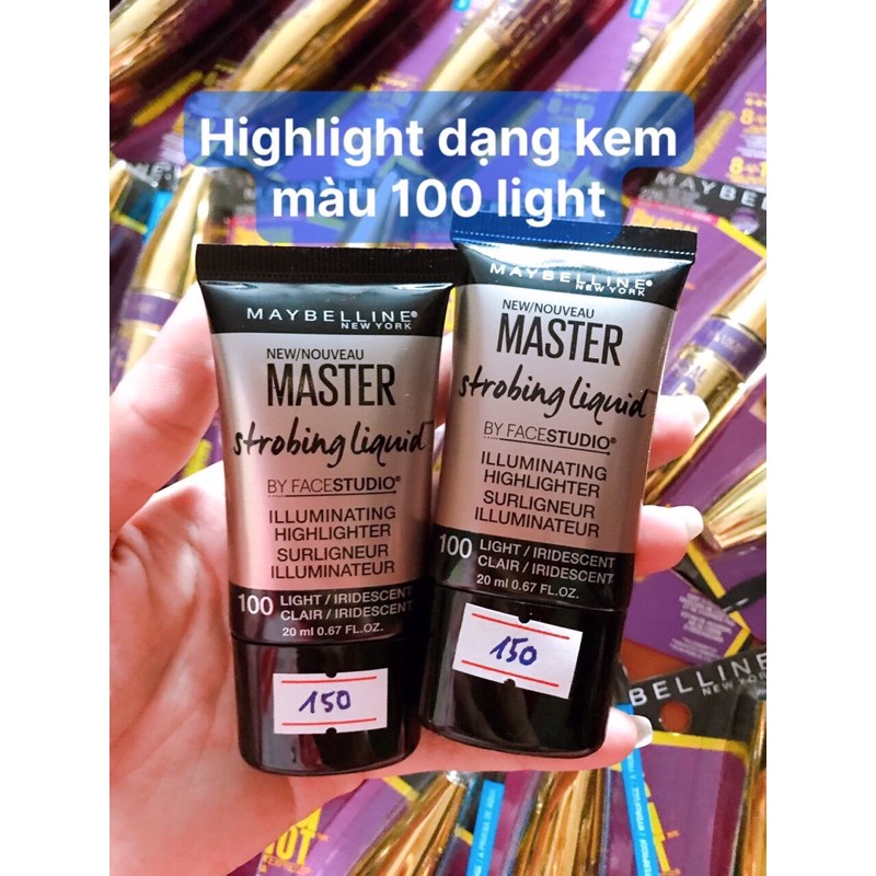 Kem tạo khối bắt sáng Highlight Maybelline Master Strobing Liquid 20ml [Ảnh thật hình cuối]