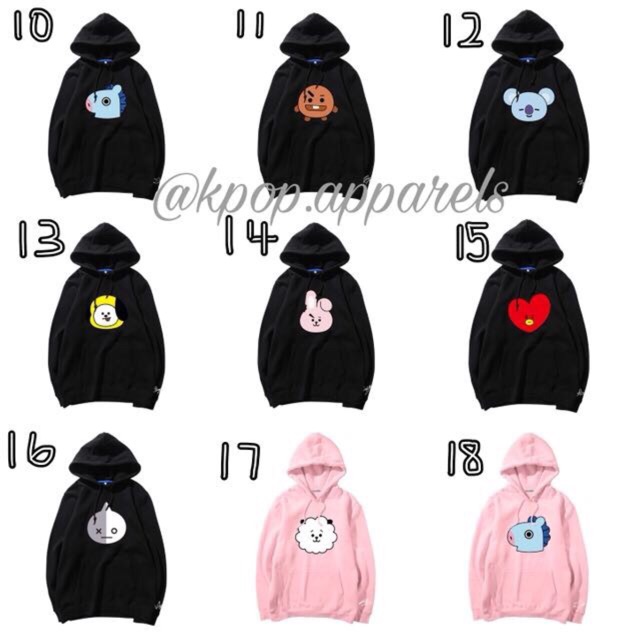 Áo HOODIE BTS nhiều hình