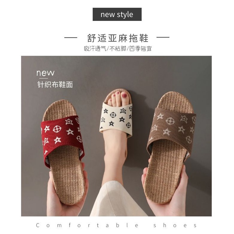 Dép Lê Đi Trong Nhà Vải Lanh Thoải Mái Mẫu Mới Năm 2021 ISS844