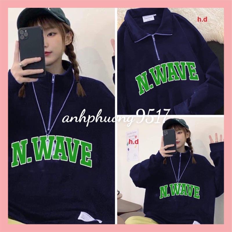 Áo Sweater khoá cổ NWave UlzzangHodie nữ form rộng dài vải nỉ chất đẹp giá rẻ không xù lông hàng quảng châu BST