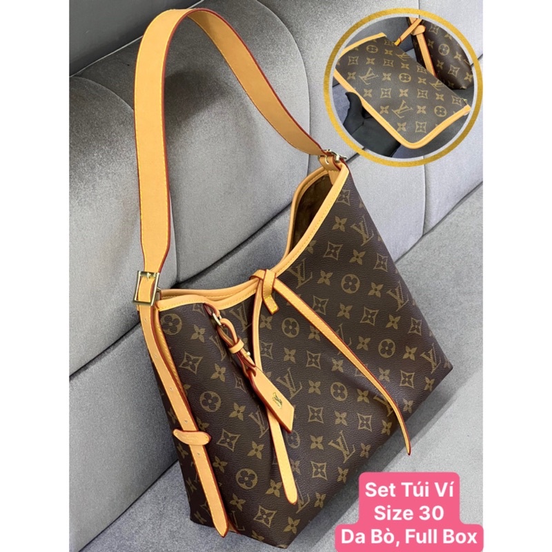 Set Túi Tote Ví LV Carryall PM Da Bò full box (sẵn, nhắn tin shop kiểm kho)