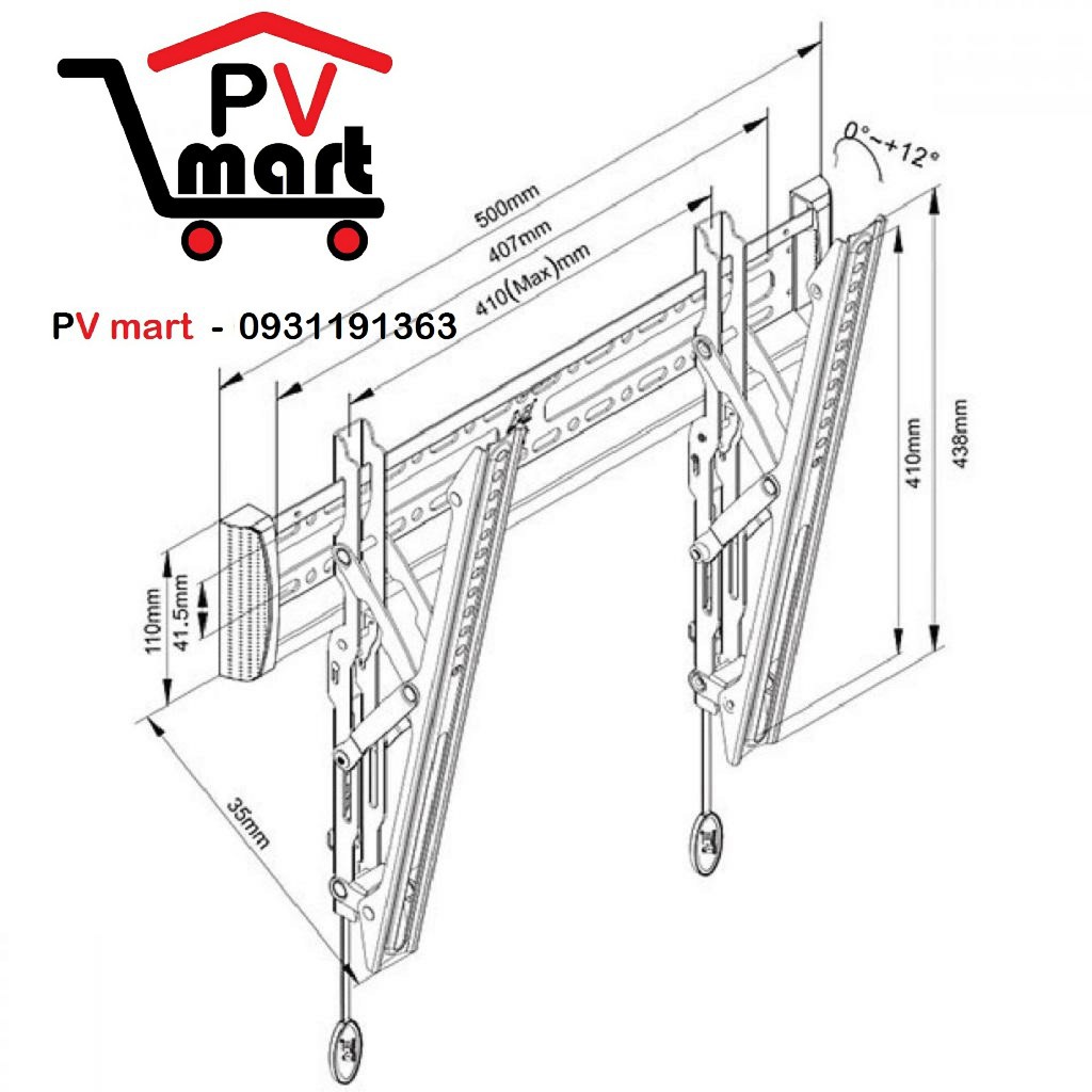 Giá treo tivi NB nhập khẩu - khung treo tivi điều chỉnh góc nghiêng NB C2T (32 inch -55 icnh)