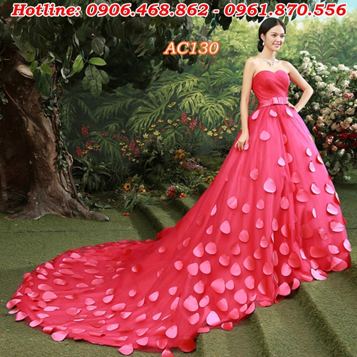 Áo cưới cúp ngực, váy cưới đuôi dài lộng lẫy AC130