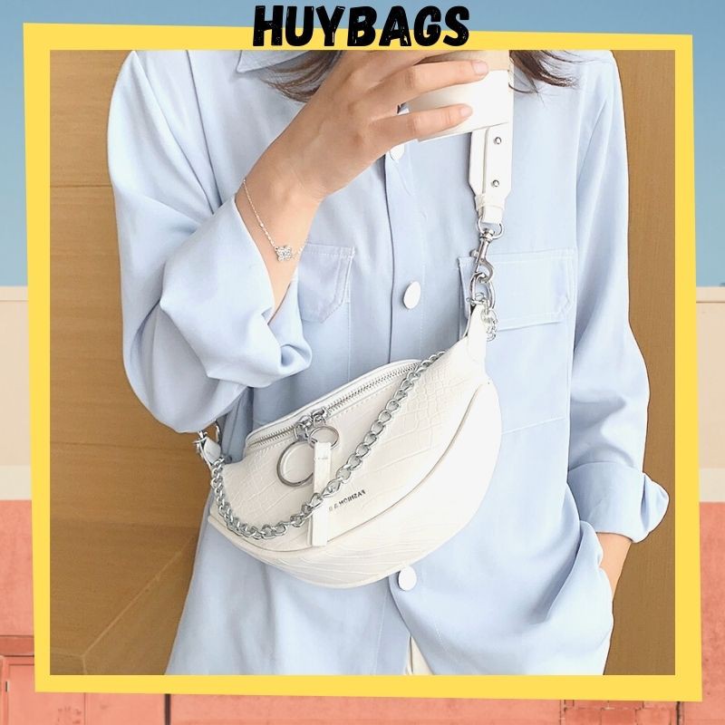 Túi đeo chéo bao tử nữ đeo hông bụng cá tính bản to da pu cao cấp đi chơi đi học phong cách unisex hàn quốc TX04