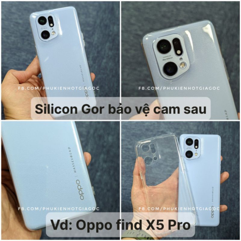 Ốp silicon dẻo bảo vệ cam & Bộ 2 dán dẻo TPU cường lực 3D Gor cho Oppo find X3 / X3 Pro / X5 Pro