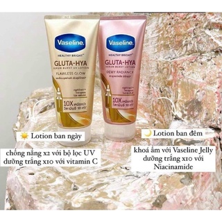 Sữa dưỡng thể vaseline healthy bright gluta hya serum 10x