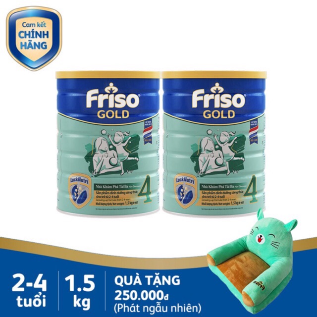 (HCM) Combo 2 lon Sữa Bột Friso Gold 4 1500g( tặng quà)