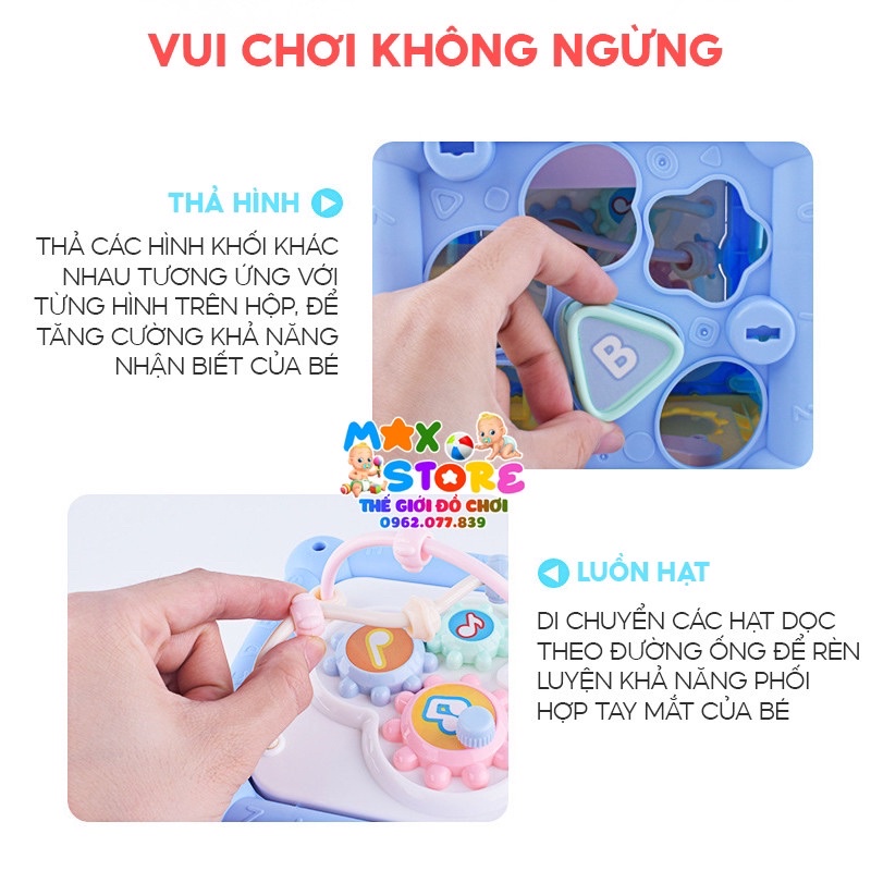 [Tặng Pin] Đồ Chơi Trẻ Nhỏ Hộp Âm Nhạc Đa Năng 7 Mặt Rèn Luyện Vận Động Tinh Và Phát Triển Tư Duy Sáng Tạo