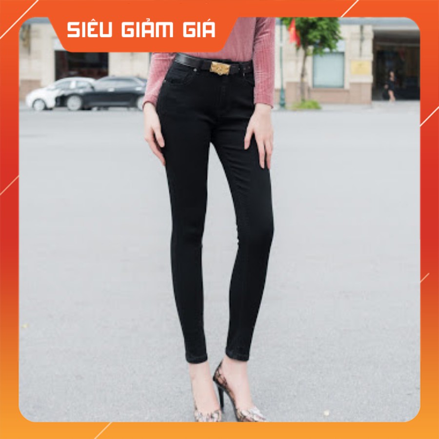 Quần jean nữ xịn H&H Luxury - Quần Skin Đen Vải mềm lên dáng cực chuẩn, dài chân, ôm eo - Thời trang nữ
