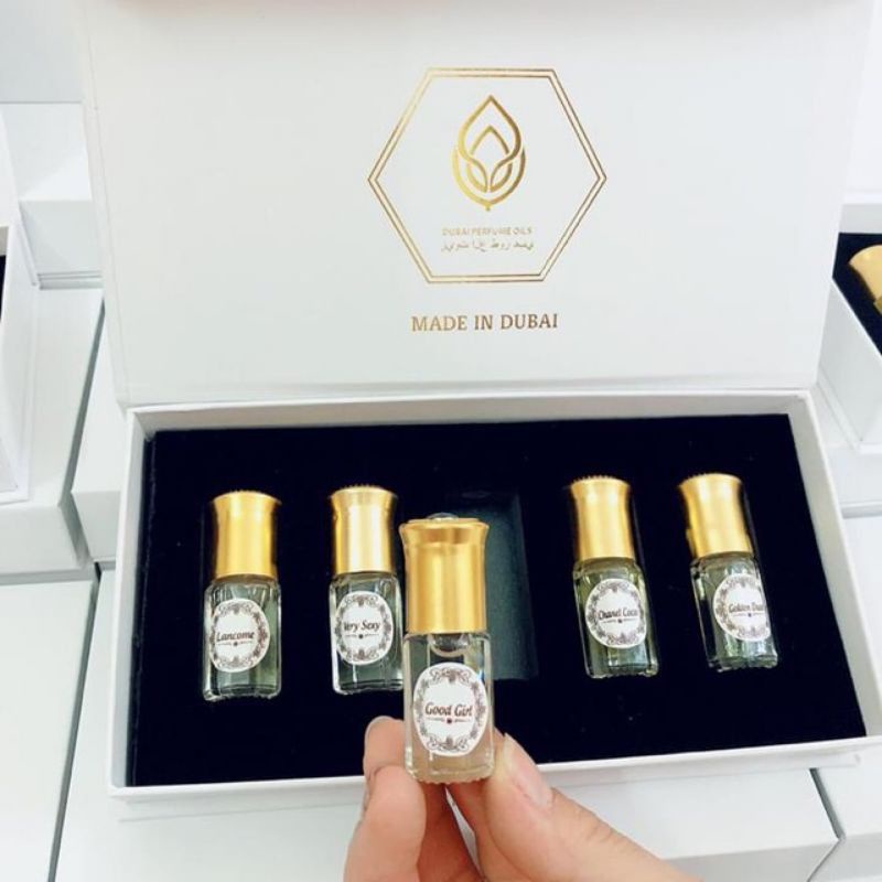 Hộp 5 tinh dầu dubai chai lăn