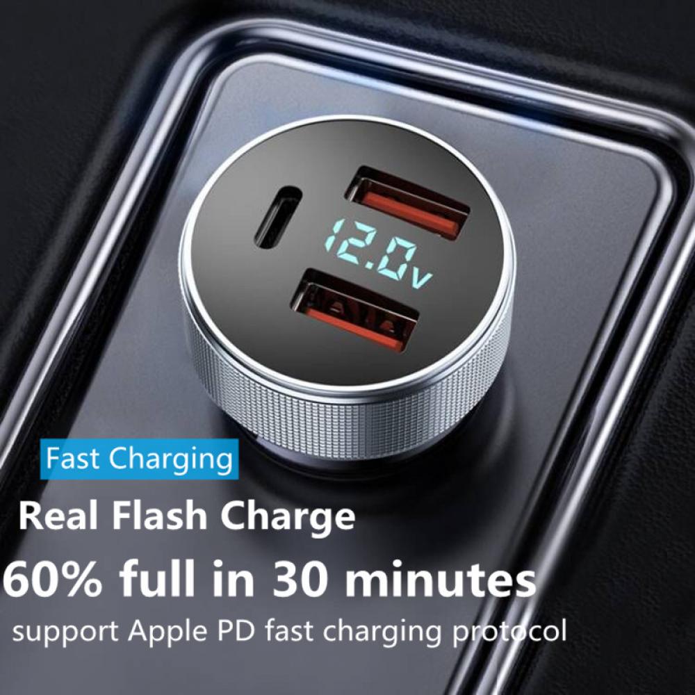 Tẩu sạc nhanh ELOUGH 3 cổng USB PD type c 80W thích hợp cho điện thoại