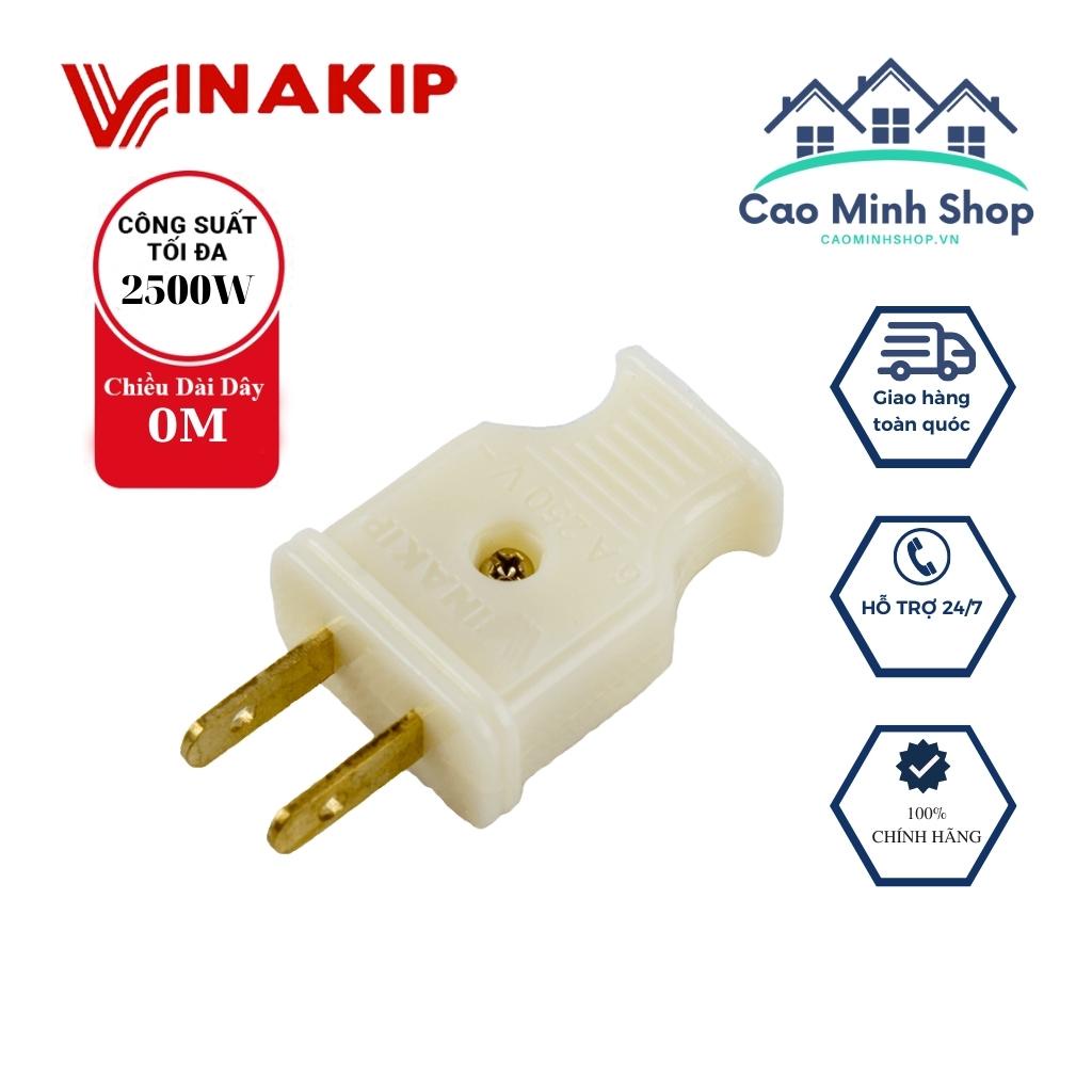 Phích cắm Vinakip PC16 10A 250V, chân dẹt, vỏ nhựa ABS, chính hãng - Cao Minh Shop