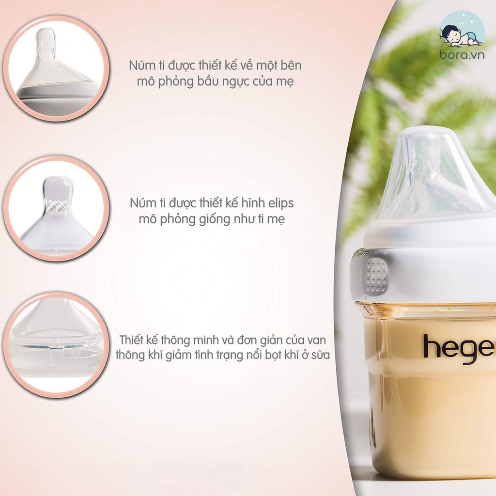 Núm ti bình sữa Hegen cam kết chính hãng