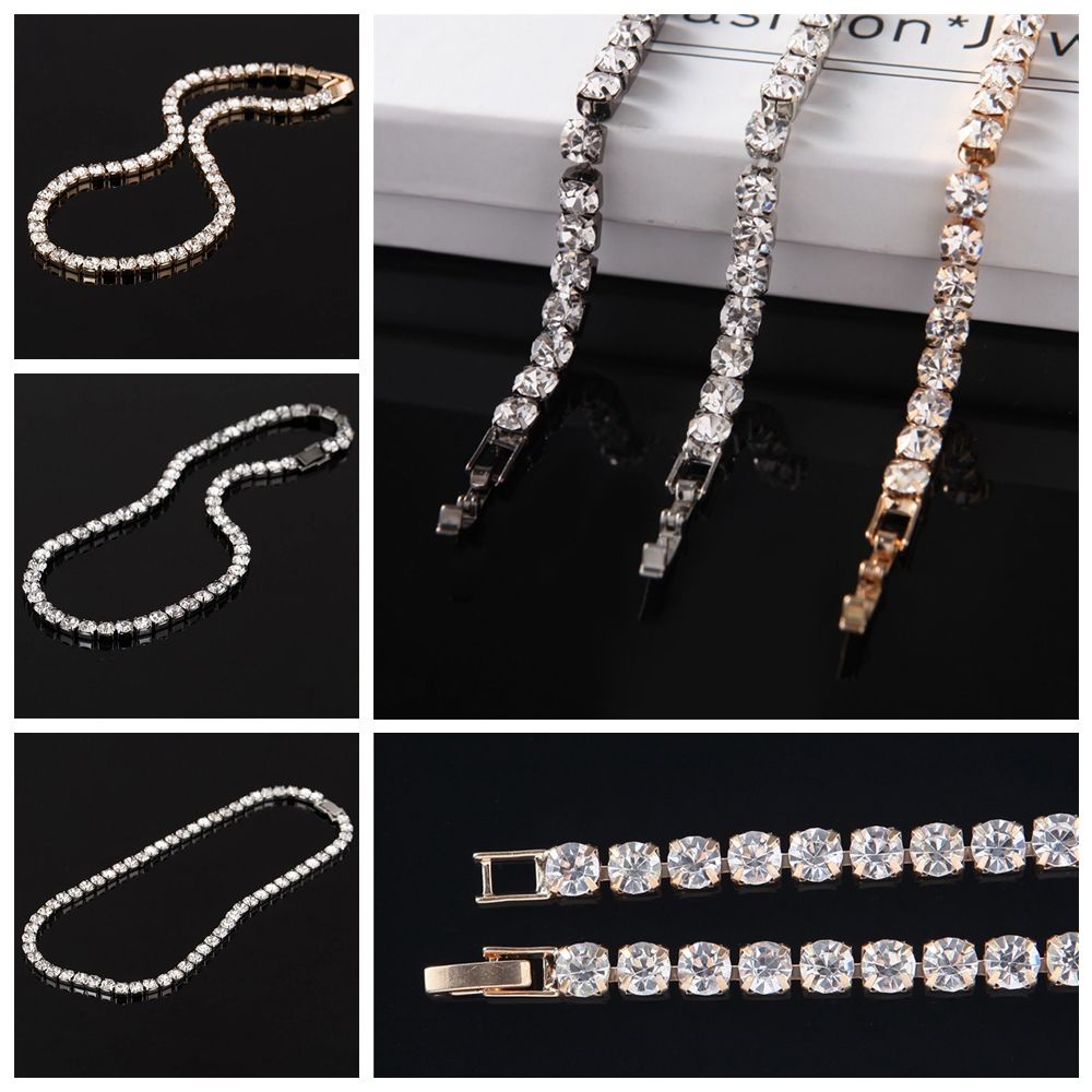 Bebetterm 1Pc Fashion Zircon Necklace Wedding CZ Diamonds Clavicle Chain Luxury Pendant Dazzling Cuban Chains