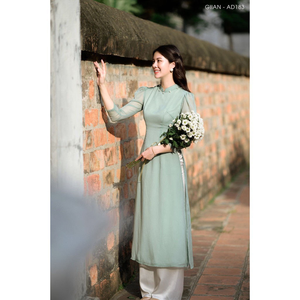 Áo dài tơ ngọc ⚡ FREESHIP ⚡ Áo cách dáng cách tân lửng qua bắp chân | BigBuy360 - bigbuy360.vn