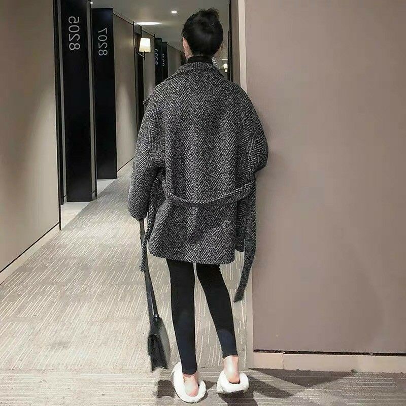 Áo khoác dạ nữ form rộng kèm đai, áo vest dạ xì teen - KCH
