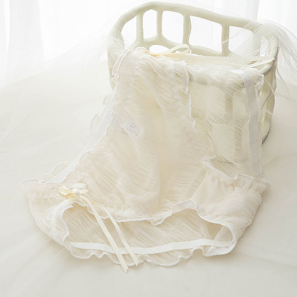 Quần Lót Cotton Không Đường May Lưng Vừa Đính Nơ Trong Suốt Thoáng Khí Gợi Cảm Cho Nữ