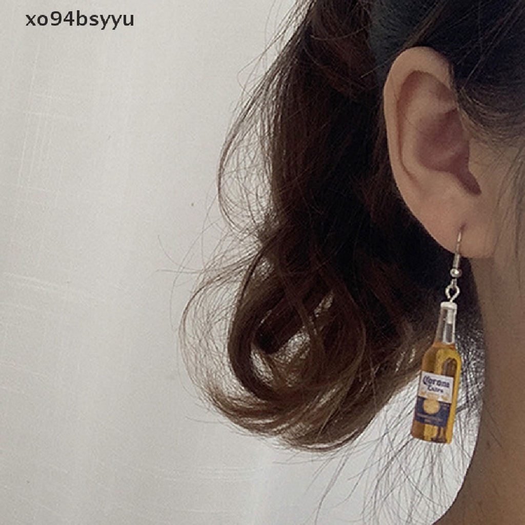 1 Đôi Bông Tai xo94bsyyu Hình Ly Bia Bằng Nhựa Resin Thời Trang Dành Cho Nữ