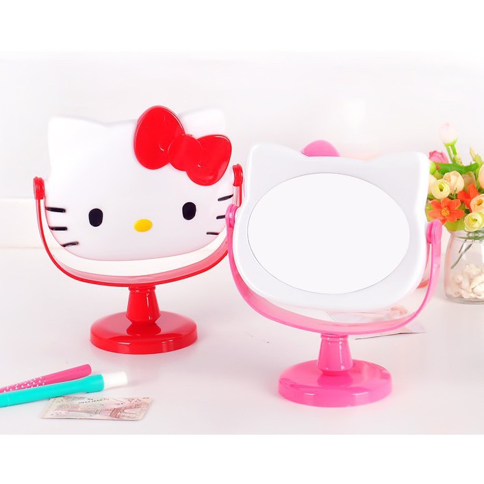 Gương bàn đầu mèo Hello Kitty