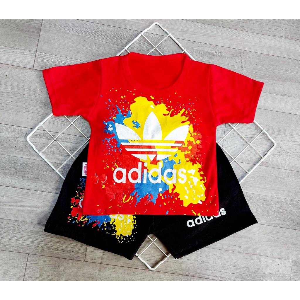 Đồ bộ bé trai ADIDAS thể thao chất thun cotton 2 chiều cho bé từ 7-18kg (0-3 tuổi)