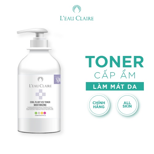 Nước hoa hồng cấp nước dưỡng ẩm cho mọi loại da L'eau Claire Cool Plant Ice Toner Moisturizing 1000ml