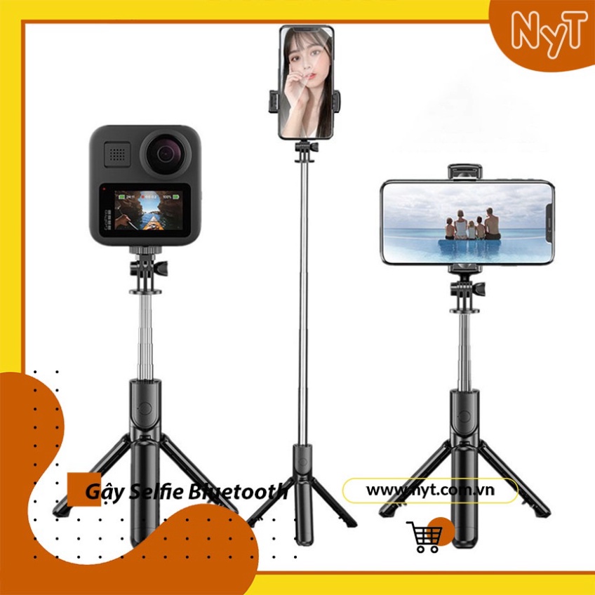 Gậy Chụp Hình Tự Sướng, Selfie Cao Cấp - Có Tripod, Bluetooth, Nhỏ Gọn, Thiết Kế Siêu Sang