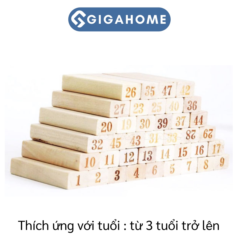Đồ Chơi Rút Gỗ Loại To GIGAHOME 48 Thanh, Thanh Gỗ Láng Mịn, Thông Minh 2785
