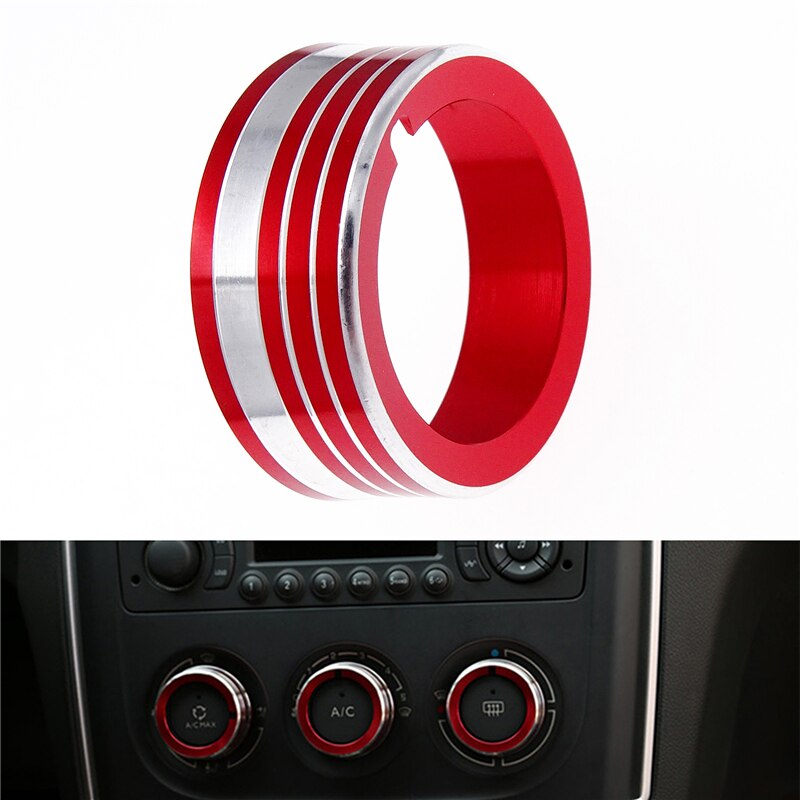 1 Chiếc Ô Tô Điều Hòa Điều Chỉnh Núm Công Tắc Vòng Viền Hợp Kim Nhôm Trang Trí Dành Cho Xe Đạp Peugeot 308 408 3008 2012-2015