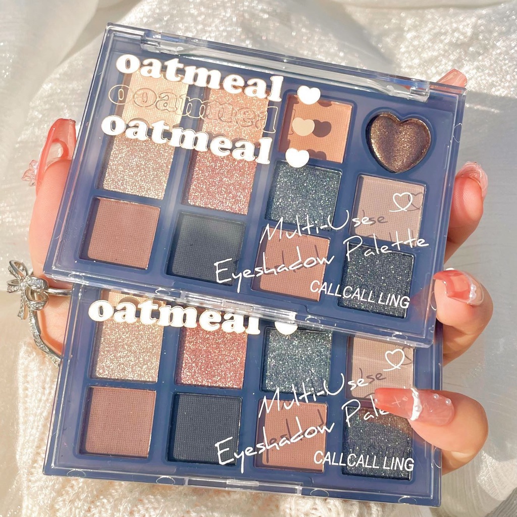 Bảng Phấn Mắt CALLCALLLING 12 Màu Tông Lì Và Nhũ Trang Điểm Lâu Trôi Cho Học Sinh