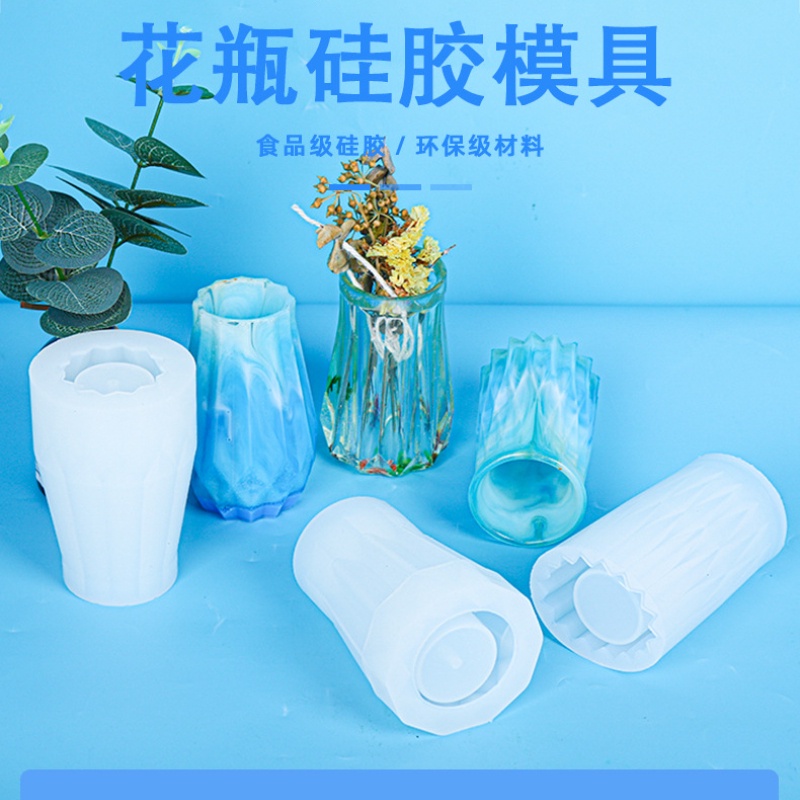 Khuôn Silicone Làm Bình Hoa Epoxy Resin DIY Khuôn Epoxy Bình gương Silicone Khuôn Epoxy Bình lưu trữ nhựa Epoxy Bình cắm hoa DIY