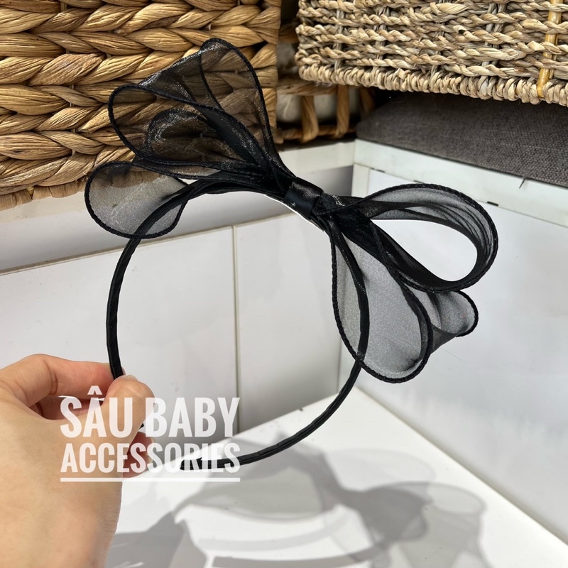 Bờm xươc tóc nơ voan bản to handmade công chúa cho bé