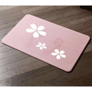 Thảm Đá Lau Chân Thấm Hút Nước Cắt Ghép Họa Tiết Hoa