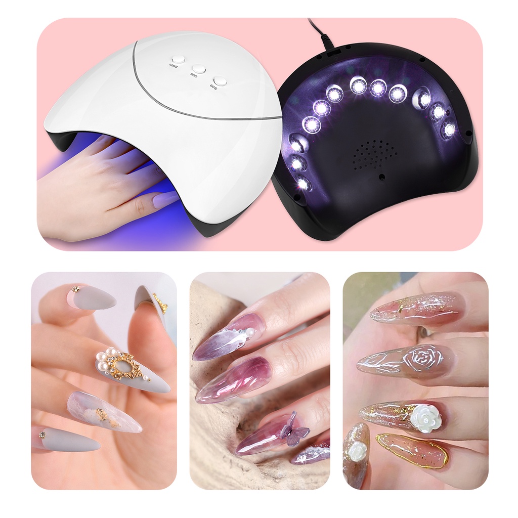 Set 8 gel sơn móng tay màu sắc khác nhau và dụng cụ làm móng MONJA UV/ LED 36W tiện lợi