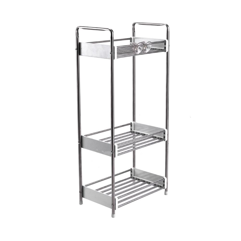 HomeBase KECH Giá 3 tầng bằng thép không gỉ Thái Lan HBS-03 W26xH59,5xD5,1cm màu bạc